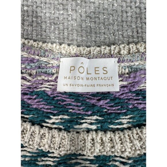 Poles Maison Montagut Sweater Womens Medium Purple‎ Textured Cotton Linen Jumper - Picture 4 of 13